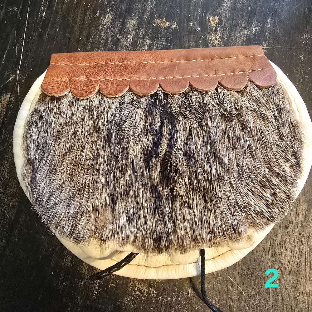 Leather Sporran With Fur And Leather Beltloops